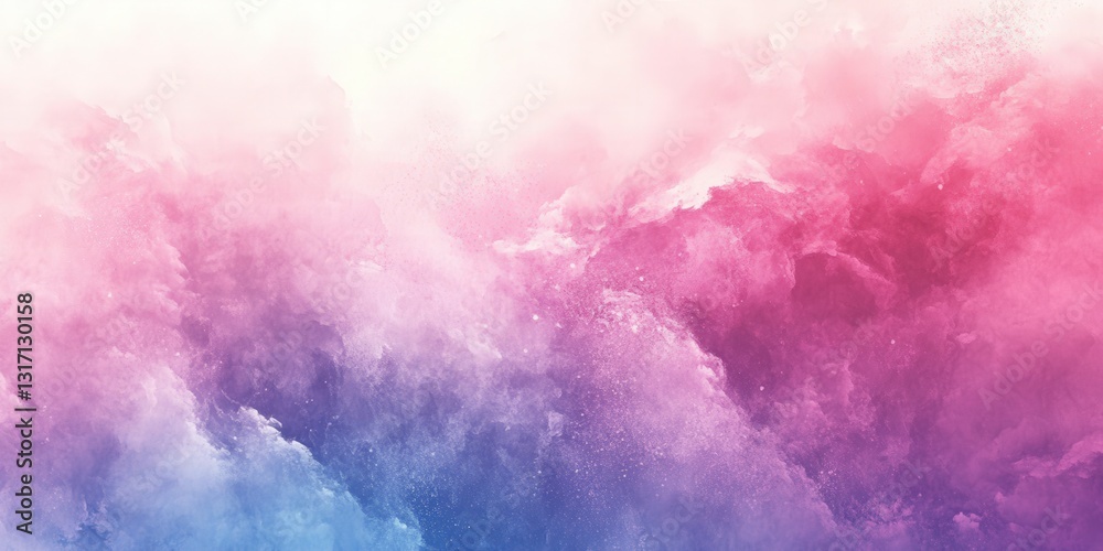 Fototapeta premium Vibrant watercolor blend in hues of pink, purple, blue, and white creates a captivating, dynamic backdrop with a dreamy softness