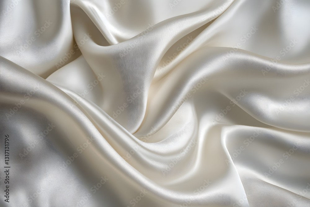 Fototapeta premium Soft Flowing Ivory Silk – Luxurious Smooth Folds and Gentle Shine