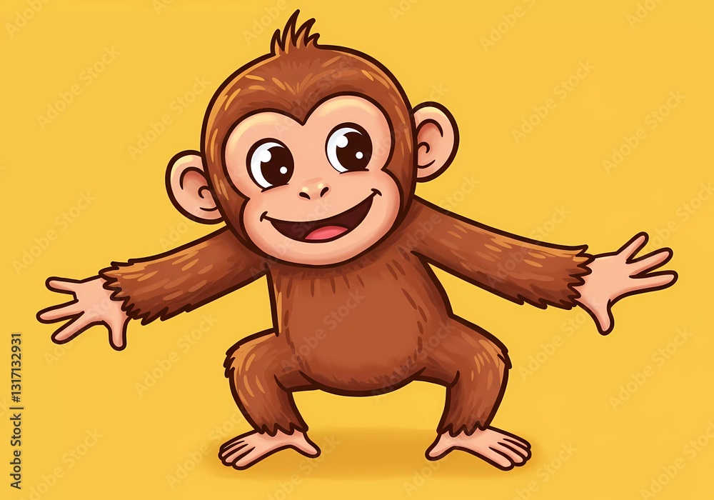 Fototapeta premium Adorable Baby Chimpanzee Illustration