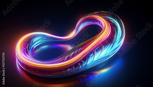 spectral serpent forming an s shape with light trails on dark background