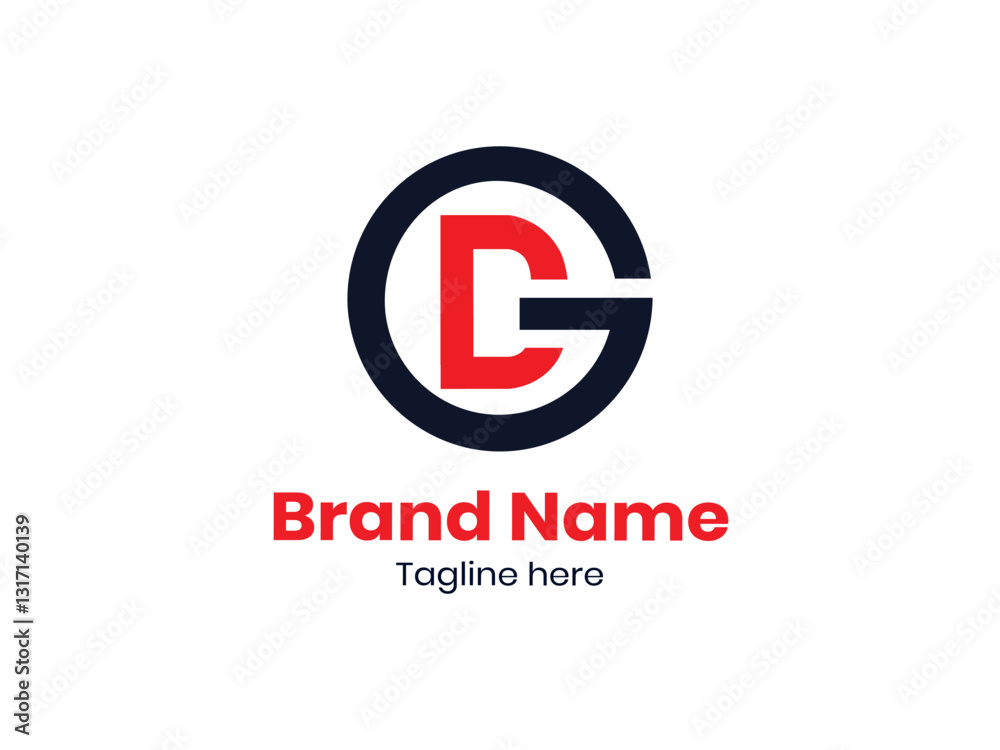 Vector GD logo, GD letter logo design. Black and red DG letter. DG letter logo design. Vector GD logo, GD letter logo design. Black and red DG letter. DG letter logo design.
