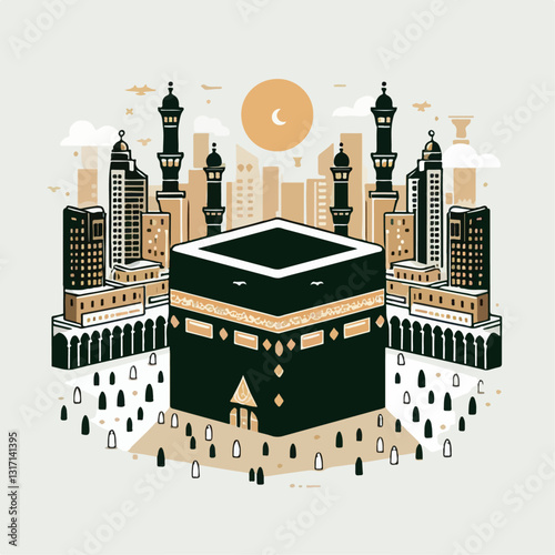 kaaba vector illustration