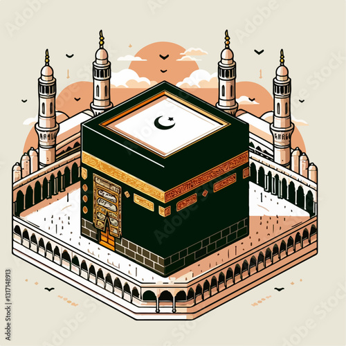 vector illustration of the grand mosque	