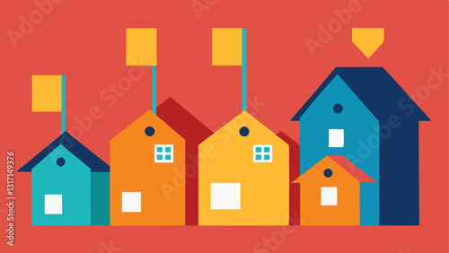 House Price Tags An illustration of a house with multiple price tags hanging from it each with increasingly higher prices highlighting the rising cost of homes.