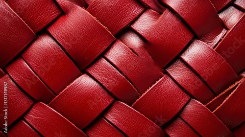 Professional Detail of Woven Red Leather Texture for Background Usage