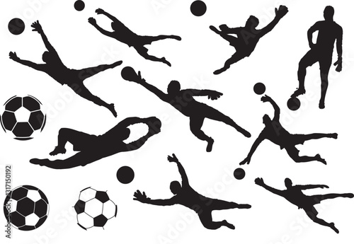 Male Goalkeeper Soccer, Sport Silhouette, Soccer Ball