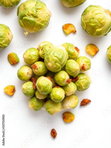 Brussels sprouts on white background ,