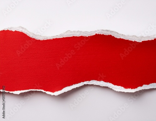 Wallpaper Mural torn red paper border strip on white background paper strip with rough uneven edges Torontodigital.ca