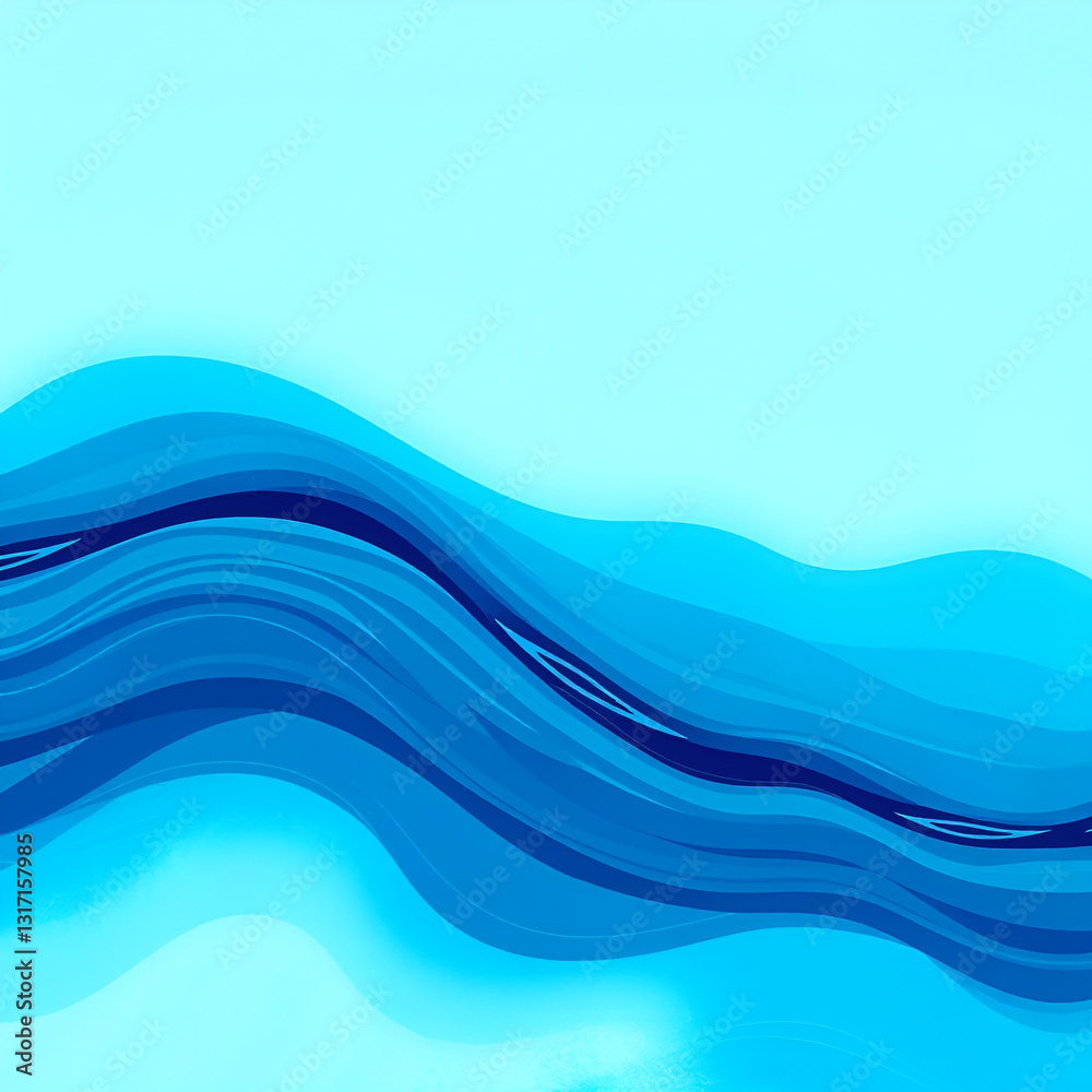 An aquatic-themed abstract design featuring a wavy textured ocean wave in shades of blue aqua and teal as a background suitable for use as a graphic resource or banner An aquatic-themed abstract design featuring a wavy textured ocean wave in shades of blue aqua and teal as a background suitable for use as a graphic resource or banner