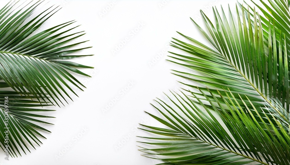 Fototapeta premium beautiful palms leaf on white background