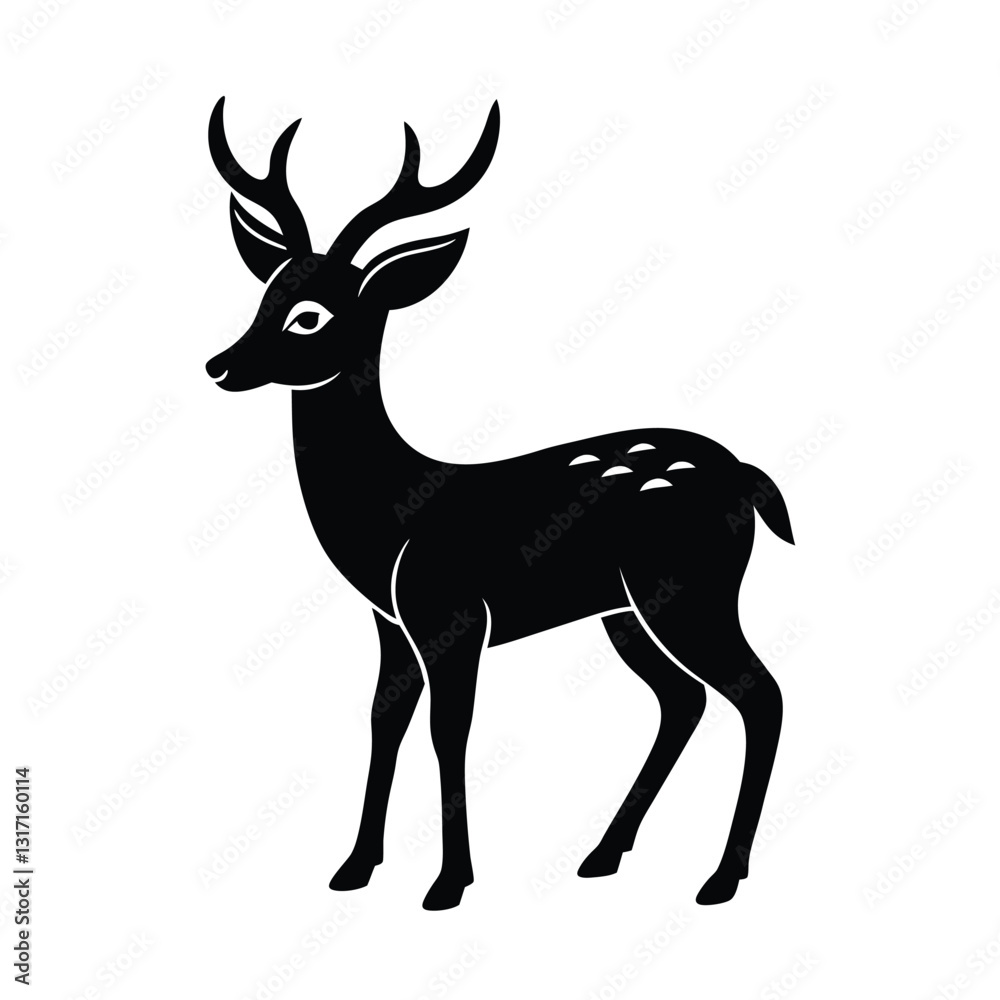 Fototapeta premium Deer silhouette vector art.