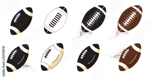 American football ball icon. Rugby ball icon, vector illustration