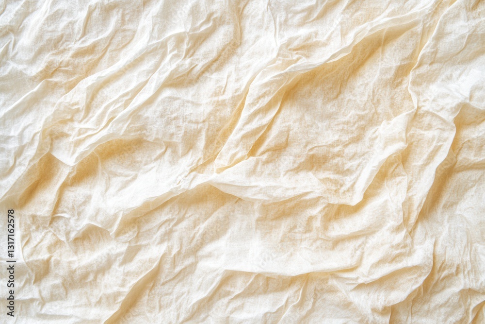 Wrinkled Cream Fabric Texture Background Wrinkled Cream Fabric Texture Background