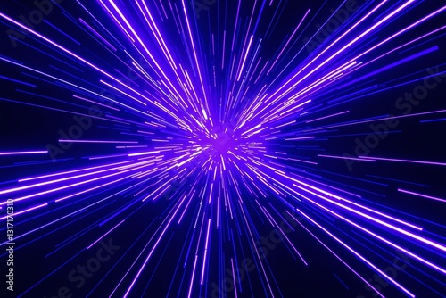 Vibrant Purple Light Streaks Creating a Dynamic Space Effect