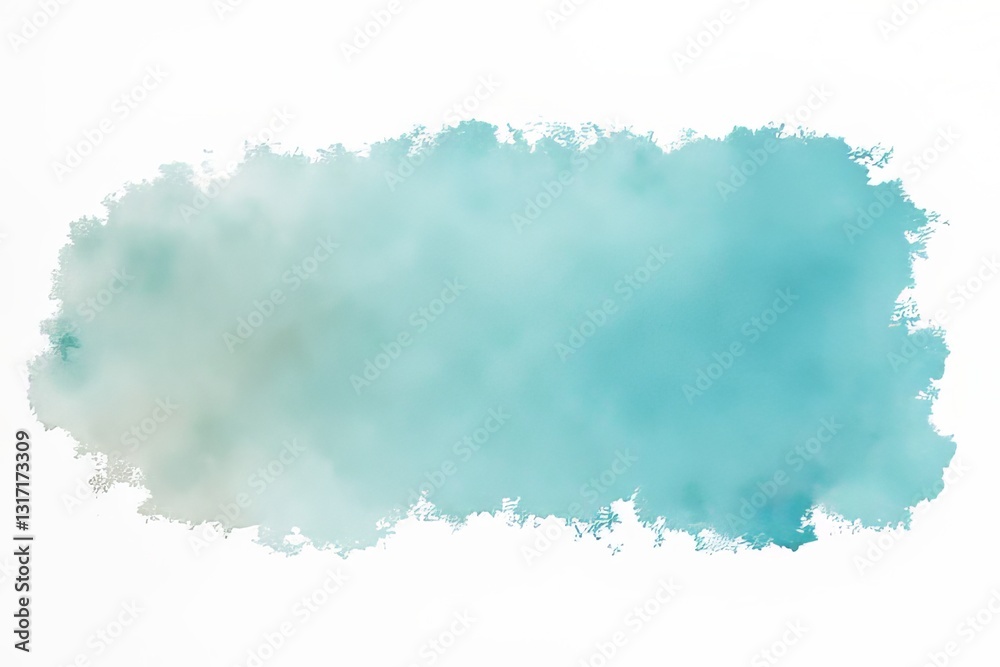 Obraz premium Abstract Watercolor Wash in Teal and Gray Tones