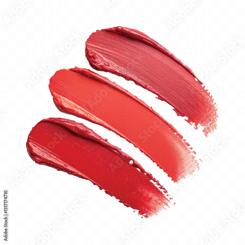 abstract 3d smeared shiny lipstick or paint swatch in different colour style isolated on white background