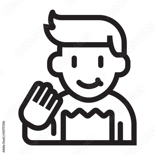 icon person holding a snack bag and chewing, symbolizing eating or enjoying food.