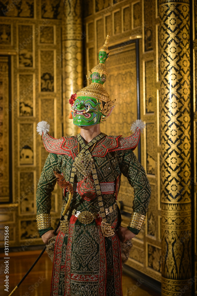 Φωτογραφία Art culture Thailand Dancing in masked khon in literature ramayana,thailand cult