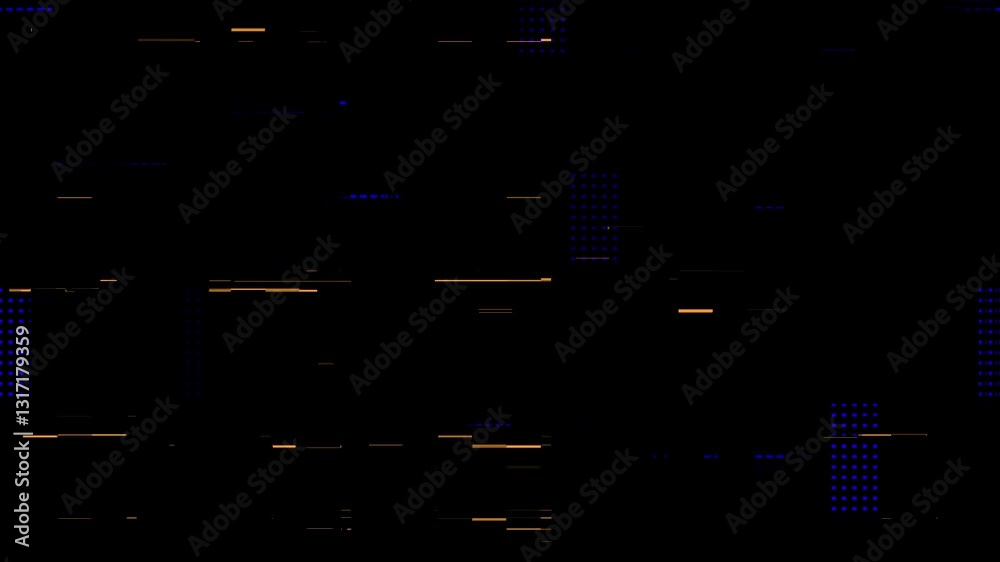 Video animation of an abstract technology background, glitch overlay