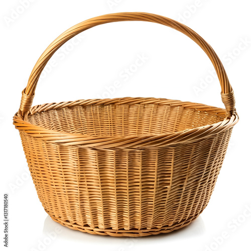 The wattled basket is isolated on a white background