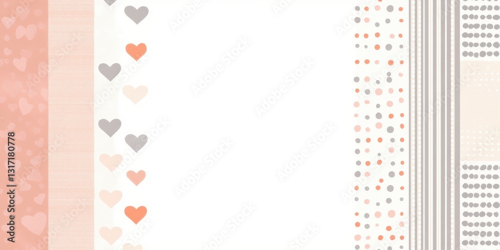 Pastel Abstract Background with Hearts and Geometric Shapes Pastel Abstract Background with Hearts and Geometric Shapes