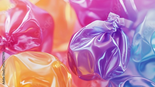 Colorful Loose Candies in Shiny Wrappers - Assorted Sweets for Indulgence