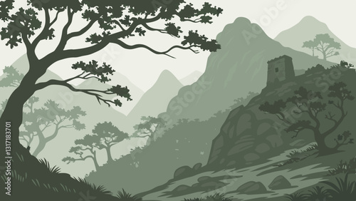 misty mountains and hidden tombs