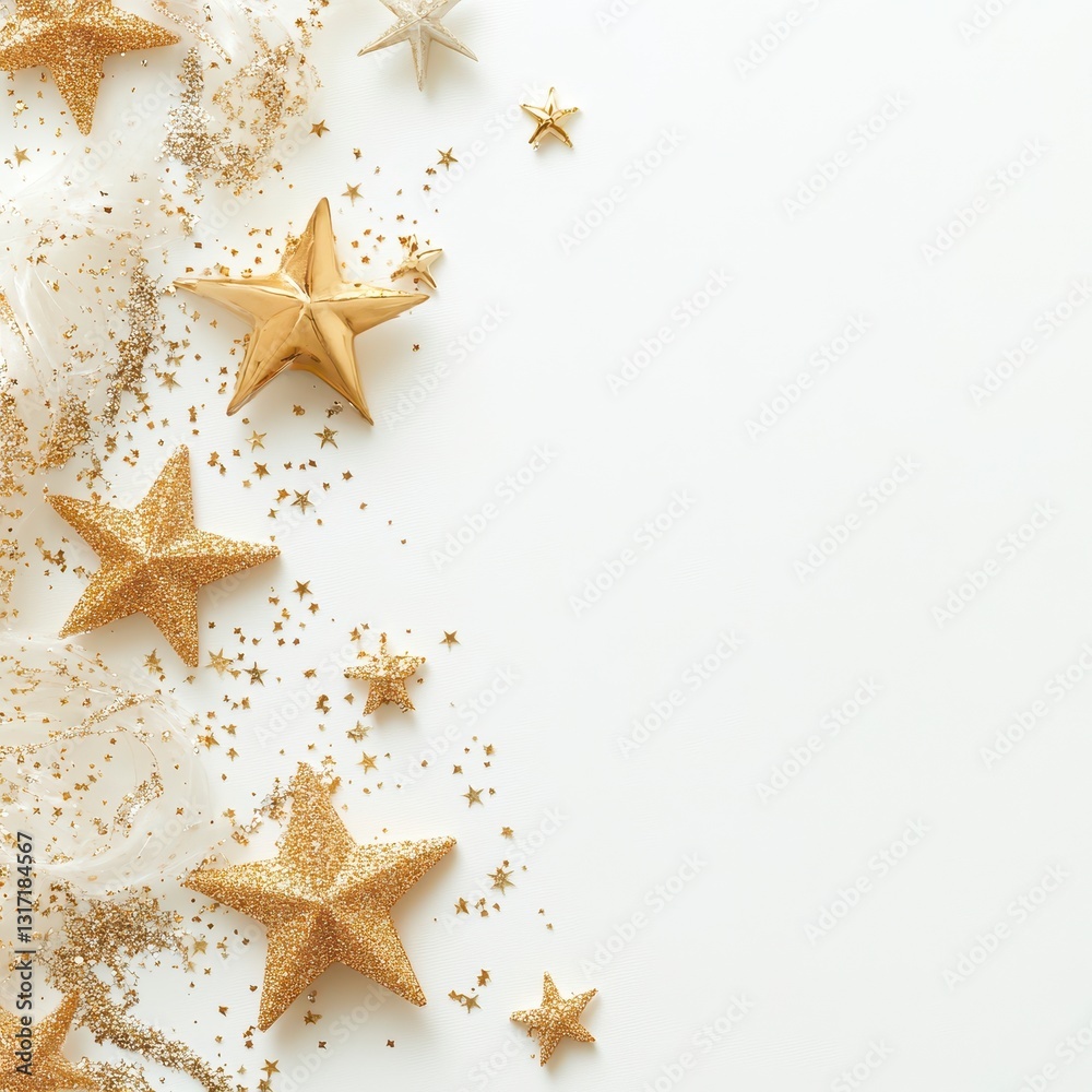 Gold Star Glitter Festive Holiday Background Gold Star Glitter Festive Holiday Background