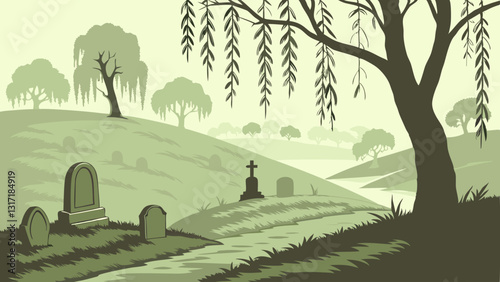 ancient cemetery landscape 