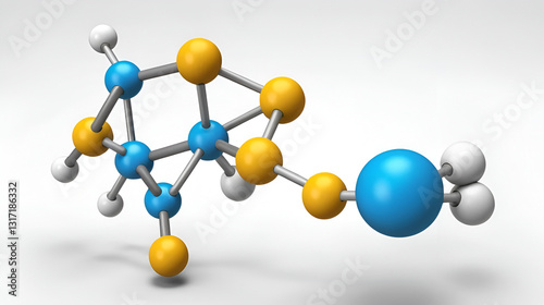 cisplatin molecule, chemotherapy medication, molecular structure, isolated 3d model van der Waals photo