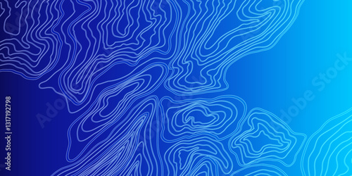 Highly Detailed Abstract Wave Curve Topo Grid Map with Complex Geographic Contour Line Patterns for Advanced Mapping Designs
