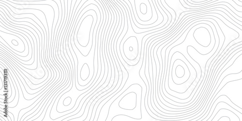 Seamless Topographic Contour Lines Pattern Featuring Abstract Geographic Mapping with Detailed Mountain Relief Representation
