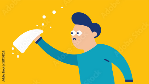 Salt and Pepper Spill Someone throwing a pinch of salt over their shoulder after spilling it accompanied by a startled expression highlighting the humorous aspects of dealing with