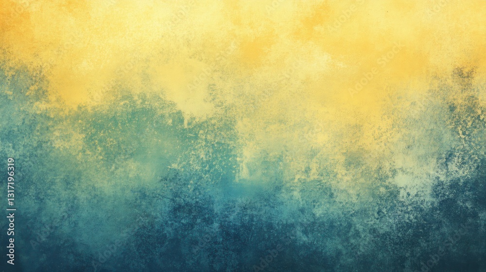 Abstract Yellow Blue Grunge Texture Background with Artistic Brushstrokes Abstract Yellow Blue Grunge Texture Background with Artistic Brushstrokes