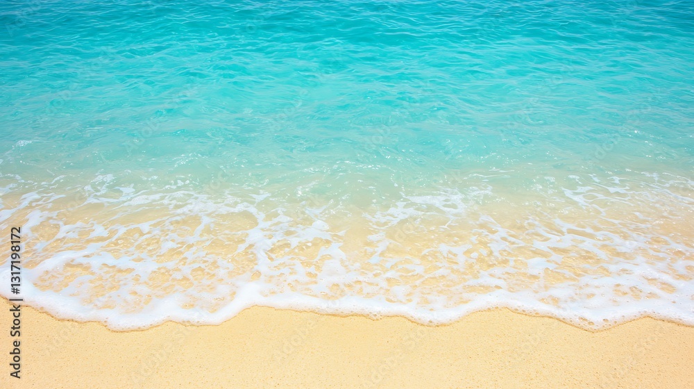 A tranquil blue background with soft, rolling ocean waves coming ashore, the water is clear, and sunlight reflects off the surface, giving the scene a peaceful and refreshing vibe. A tranquil blue background with soft, rolling ocean waves coming ashore, the water is clear, and sunlight reflects off the surface, giving the scene a peaceful and refreshing vibe.