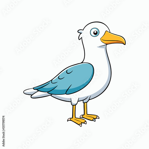 vector illustration of a ring billed gull