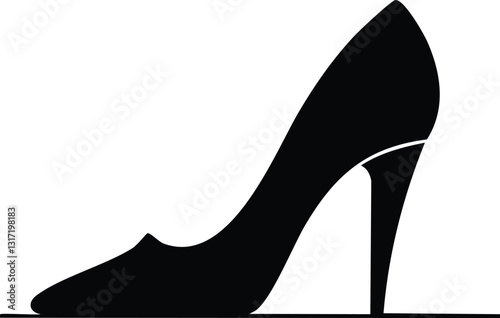 High Heel Silhouette Design Vector Illustration Clipart