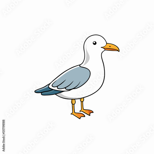 vector illustration of a ring billed gull
