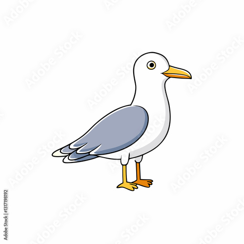 vector illustration of a ring billed gull