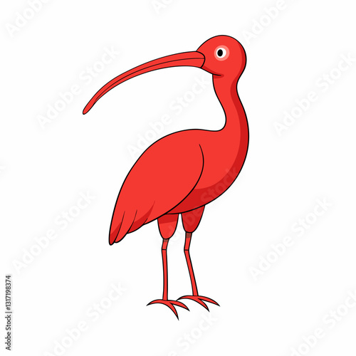 vector illustration of a scarlet ibis