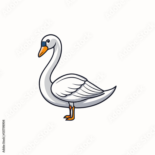 vector illustration of a swan