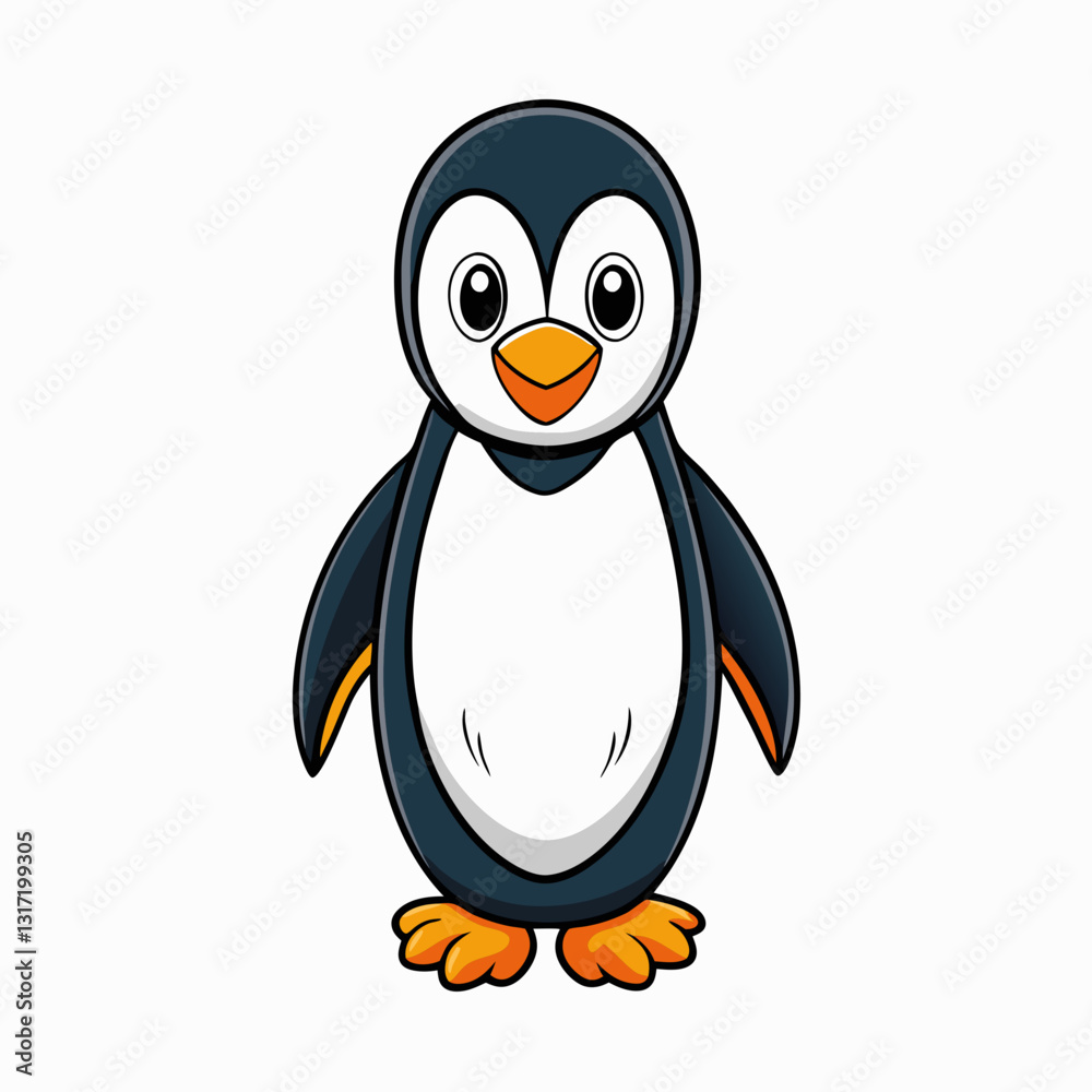 Fototapeta premium penguin on a white