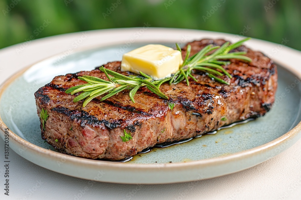 Grilling perfectly seared steak with rosemary backyard food outdoor gourmet experience Grilling perfectly seared steak with rosemary backyard food outdoor gourmet experience