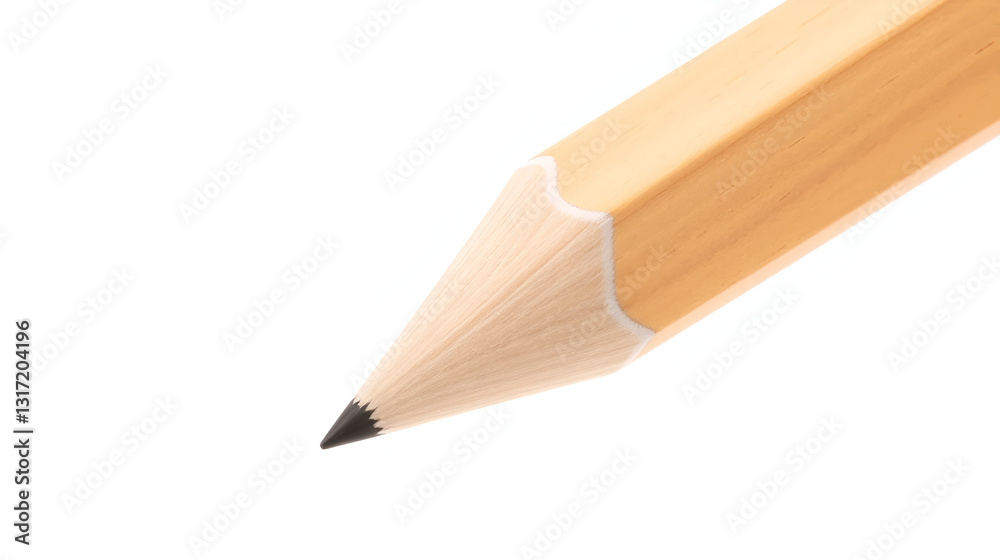 Obraz premium Pencil natural wood with white eraser isolated, transparent background, PNG, top view