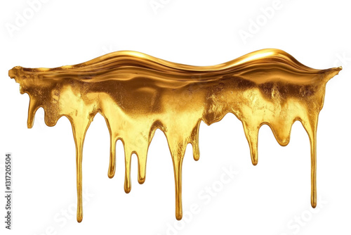 Fototapeta Naklejka Na Ścianę i Meble -  melted gold dropping