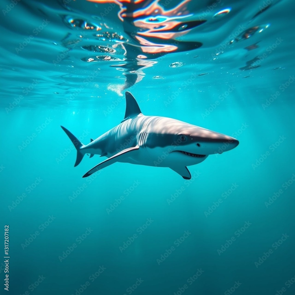 Fototapeta premium Shark in clear water