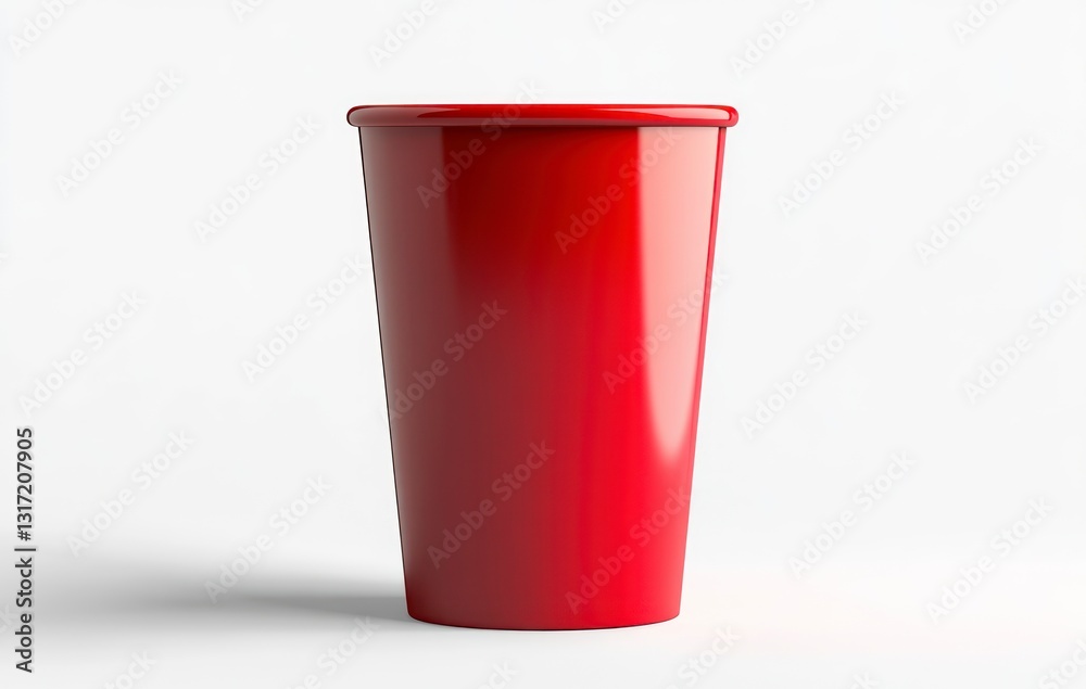 Vibrant Red Plastic Cup for Parties and Events on a Clean Background Vibrant Red Plastic Cup for Parties and Events on a Clean Background
