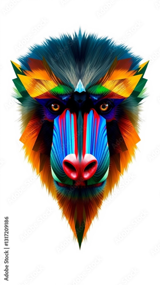 Naklejka premium Vibrant Baboon Face