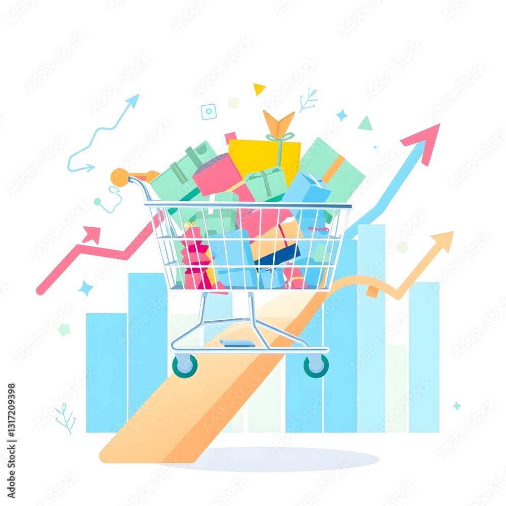 Naklejka premium Financal strategies illustrated by decreasing coins and a rising arrow symbolizing financial growth and management