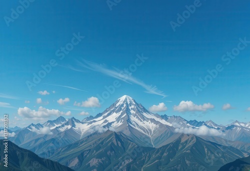 Wallpaper Mural Majestic Snow-Capped Mountain Range Concept Clear Blue Sky - Scenic Nature Adventure Travel Promotion Torontodigital.ca